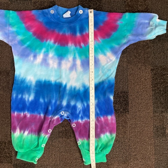 Vintage Baby Tie Dye One Piece Long Sleeve Cotton Jumpsuit Size 6 months Unisex - Picture 9 of 10